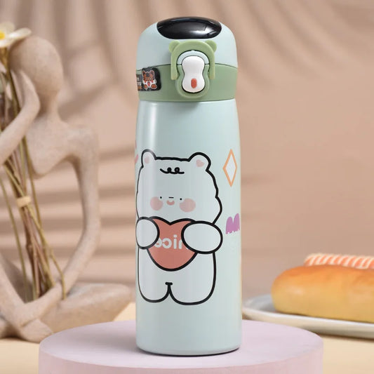 Portable Straw Thermos  |  Temperature Display Vacuum Flasks  | Kawaii Tumbler Smart Insulated Cup | Stainless Steel  |  Cute Water Bottle