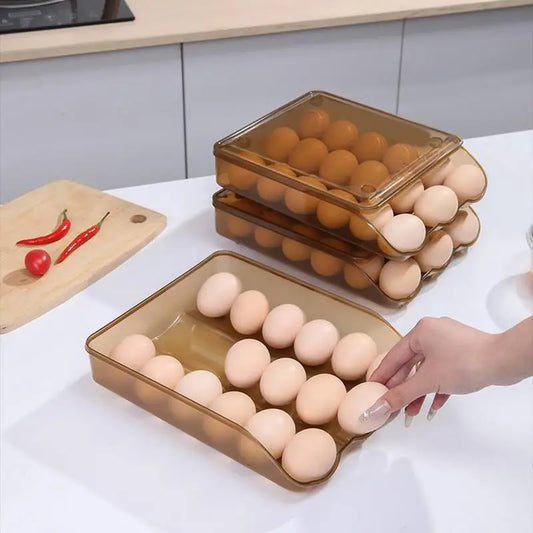 Refrigerator Egg Container  |  Convenient Egg Storage  |  Multi-layer Rack for Fridge  |  18 Eggs Box Storage Containers  |  Anti-fall Kitchen Organizers