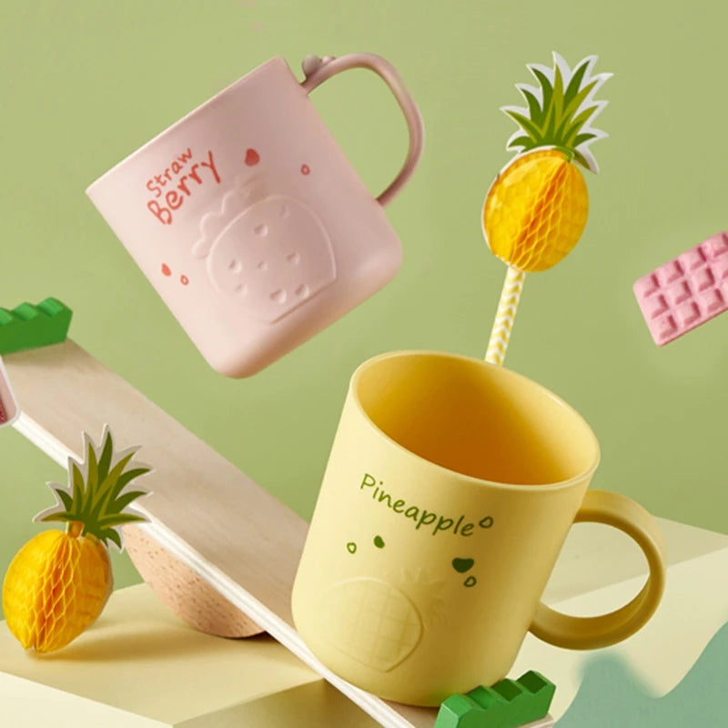 Cute Fruit Pattern Toothbrush Cup Holder |  Mouthwash Gargle Cup For Children