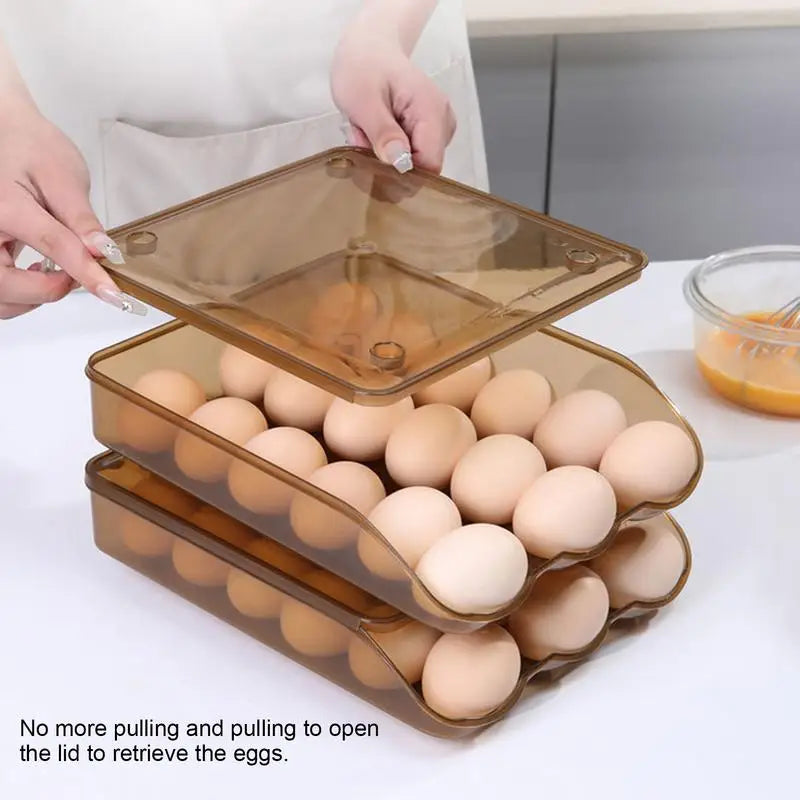 Refrigerator Egg Container  |  Convenient Egg Storage  |  Multi-layer Rack for Fridge  |  18 Eggs Box Storage Containers  |  Anti-fall Kitchen Organizers