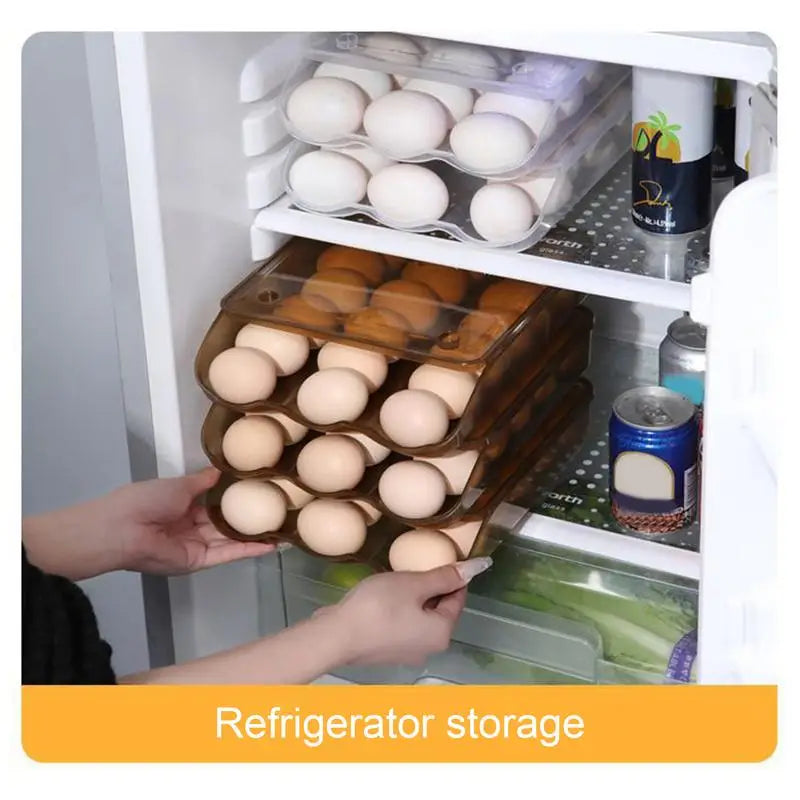 Refrigerator Egg Container  |  Convenient Egg Storage  |  Multi-layer Rack for Fridge  |  18 Eggs Box Storage Containers  |  Anti-fall Kitchen Organizers