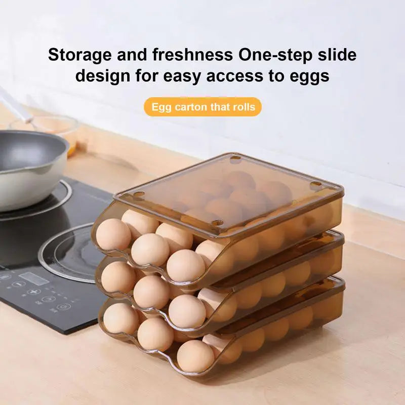 Refrigerator Egg Container  |  Convenient Egg Storage  |  Multi-layer Rack for Fridge  |  18 Eggs Box Storage Containers  |  Anti-fall Kitchen Organizers